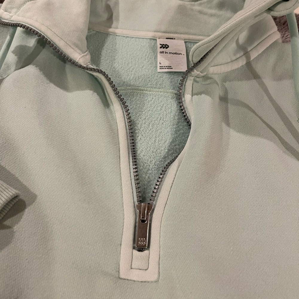 All in Motion Light Mint Green Quarter-Zip Pullover L